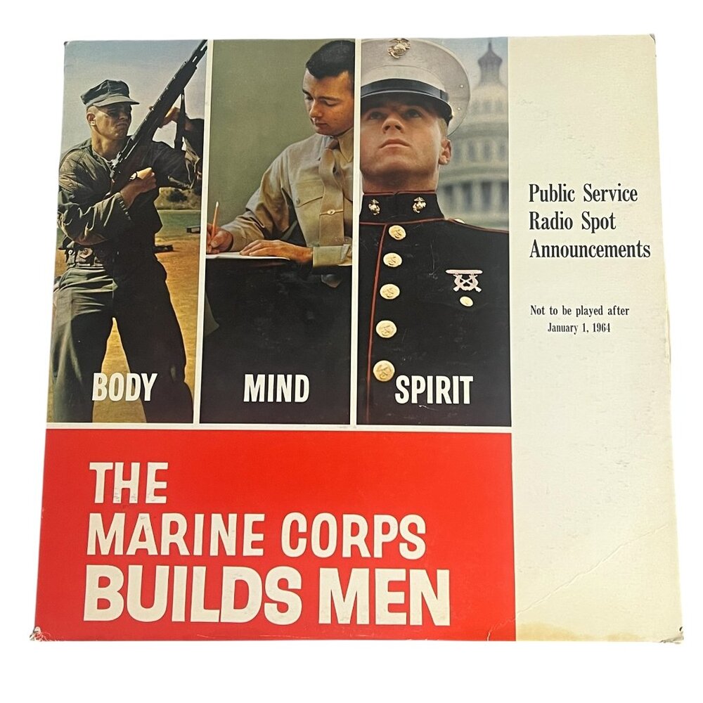 Vintage USMC Recruiting Public Service Radio Spot Announcement Record USA 1960's